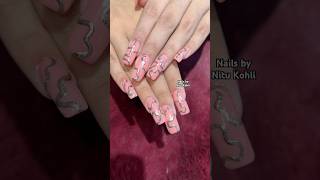 Nails with chrome and glitter effect [upl. by Ariaet]