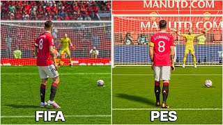 BRUNO FERNANDES Penalty Kick  FIFA vs PES From 2014 to 2023 [upl. by Kwei165]