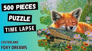 Foxy Dreams 500 Pieces Castorland Puzzle  Time Lapse [upl. by Remas940]