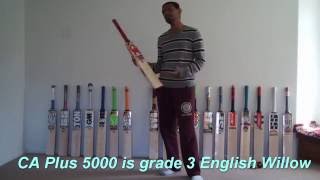 Comparison between 2016 range CA Plus 5000 10000 and 12000 English Willow Bats  crickstore [upl. by Meg]