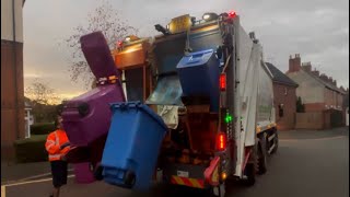 Tamworth Town Centre Flats Dennis Elite 6 Refuse Truck on Recycling ZLZ [upl. by Arednaxela40]