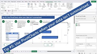 10 Tips For Excel Charts Tip  5 Use PivotCharts when your data isnt summarized [upl. by Burn432]