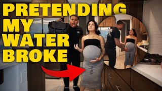 PRETENDING MY WATER BROKE BUT quotACTING CALMquot PRANK [upl. by Naffets831]