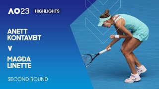 Anett Kontaveit v Magda Linette Highlights  Australian Open 2023 Second Round [upl. by Stein]