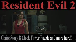 Resident Evil 2 Claire Story B Standard Clock Tower Puzzle [upl. by Nodmac]