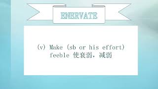 LEARN A WORD A DAY 牙牙学单词  ENERVATE [upl. by Lewej]