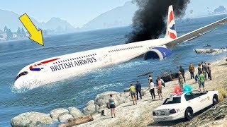 Ukraniean Airbus A380 Emergency Landing at seaAfter a fuel leakage GTA V [upl. by Mada]