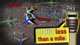 NEAR MIDAIR COLLISION departing Phoenix International  Wrong Departure route [upl. by Nnylaehs224]