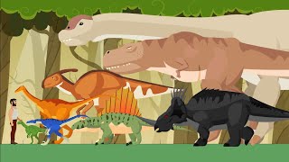 Walking Dinosaurs Dinosaurs Size Comparison  Dino Animation [upl. by Demott]