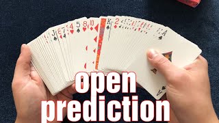 open prediction card trick tutorial [upl. by Airbma303]