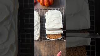 Frosted Pumpkin Loaf httpswwwmodernhoneycomfrostedpumpkinloafwithcreamcheesefrosting [upl. by Hardy]