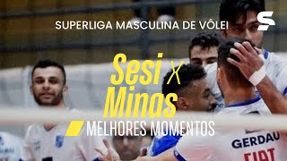 SESI 1 X 3 MINAS  SUPERLIGA MASCULINA DE VÔLEI 202122  sportv [upl. by Ruthann]