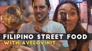 FILIPINO STREET FOOD My First Balut in Manila Philippines [upl. by Anikram]