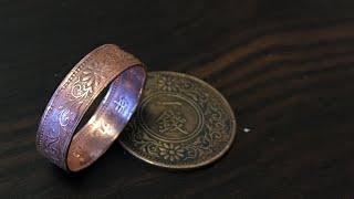 コインリング 古銭の指輪 の作り方 How to make a Japanese coin ring [upl. by Aneerol]