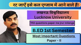 Mostimportantquestions Phychological Perspective of Education BED I Sem By Rahul Sir [upl. by Nyvets]