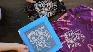 Making my Own Bleached and Screen Printed Shirts with EZScreenPrint [upl. by Nadaba640]