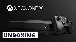 Xbox One X Unboxing  First Impressions [upl. by Enyrhtak]