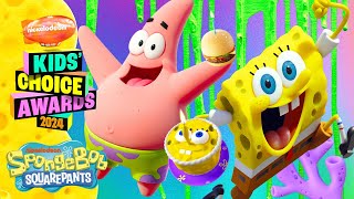 SpongeBob Celebrates His BIRTHDAY at the 2024 Kids Choice Awards 🎂  SpongeBobOfficial [upl. by Aerda580]