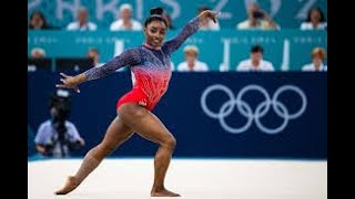 See Simone Biles silvermedal winning floor routine in her final event of the 2024 Olympics [upl. by Fineman11]