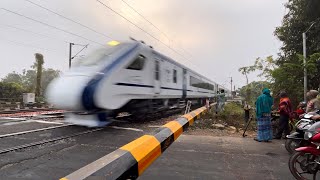 First Inaugural Trial Run  NJP VANDE BHARAT Express 130 kmph Dangerous Passing Throughout Railgate [upl. by Egroej945]