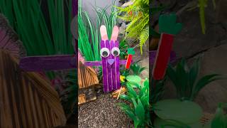 DIY Blue Wooden Stick Rabbit Craft for Kids Easy and Fun Craft at Home diy craft craftyfun kids [upl. by Learrsi312]