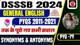 DSSSB 79  DSSSB previous year Synonyms Question  DSSSB previous year question  SYNONYMS [upl. by Deegan123]