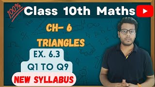 Class 10th Maths  Chapter 6  Triangles  Exercise 63  Q1 to Q9  Solutions [upl. by Yerbua]