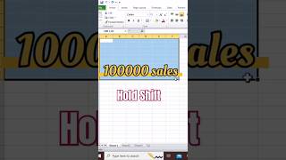 Select 100000 Cells in 2 Second in Excel shorts computer excel tricks exceltips [upl. by Fachini]