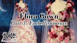 Adding Floral Appliques amp Cape Sleeves To A Gown  Flora Gown Part 3 [upl. by Aihsinat542]