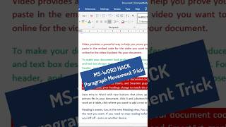 MS Word Hack Paragraph Movement Trick [upl. by Ainslee]