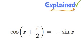 prove cosx  pi2  sinx [upl. by Aaberg]