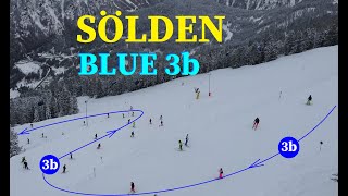 Sölden Skifahren Skiing Blue 3b PisteSlopeRunSkigebiet Skiing AreaЗельденЛижіЛыжиNartyLyžba [upl. by Varian]