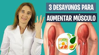 3 DESAYUNOS saludables para AUMENTAR MASA MUSCULAR  Desayuno y masa muscular  Nutrición deportiva [upl. by Enibas]