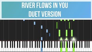 River Flows In You Duet  Yiruma Piano Tutorial Synthesia [upl. by Luapsemaj]