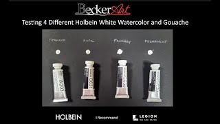 BeckerArt Testing 4 Holbein White Watercolor and Gouache paints [upl. by Kier]