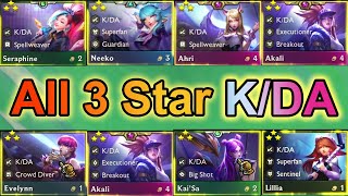 All KDA 3Star ⭐⭐⭐  TFT Set 10 [upl. by Lowe]