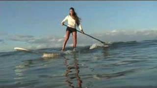 SUP HOW TO CATCH WAVES stand Up paddle boarding [upl. by Hadnama]