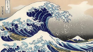 Hokusai “The Great Wave” with motion and sound [upl. by Zuckerman]