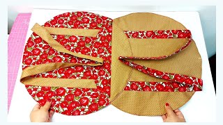 Only Few People Know This Newest Sewing Trick to Make Round Bag 💜Great Sewing Tutorialdiybag [upl. by Kolodgie]