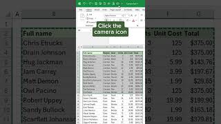 Camera Tool in Excel‼️ excel [upl. by Gora]