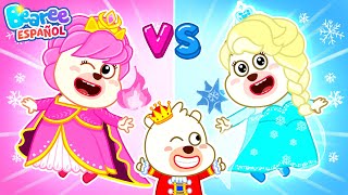 Desafío Princesa Rosa VS Azul 💖💙 Historias divertidas del Elsa  Dibujos Animados ★ Bearee Español [upl. by Sirahc]