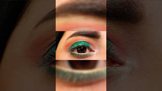 Green glitter eye makeup look  dark green glitter eyeshadows easy green glitter eyes tutorial [upl. by Arica]