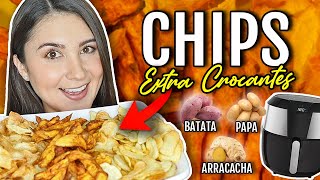 Los CHIPS de PAPA BATATA y ARRACACHA más CROCANTES del mundo preparados en AirFryer Do It Laura [upl. by Nabila952]