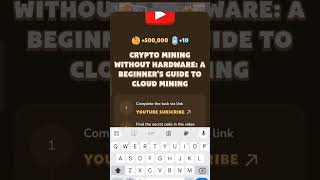 Crypto Mining Without Hardware A Beginners Guide To Cloud Mining  MemeFi Code [upl. by Kaleena]