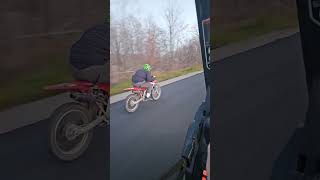 Top speed on crf 125 plus bangin the limiter [upl. by Adrial]