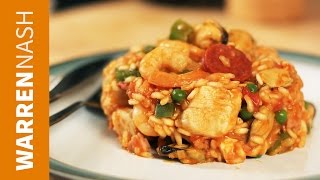 Paella Recipe  Perfect Valentines Day Dish  Recipes by Warren Nash [upl. by Airrotal]