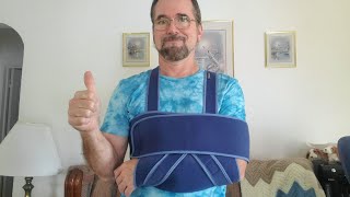 Review and demo of the Velpeau Arm Sling Shoulder Immobilizer [upl. by Rozella810]