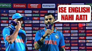 Virat Kohlis heart winning gesture for Mohammed Shami during Man of the match interview [upl. by Flosser]