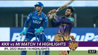 IPL 2022  MI VS KKR  MATCH 14  FULL MATCH HIGHLIGHTS [upl. by Vlad]