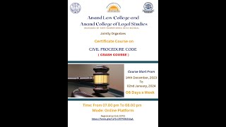 Certificate Course on Civil Procedure Code [upl. by Timmy787]